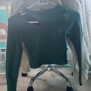 Aura Forest Green Cut-Out Crop Top
